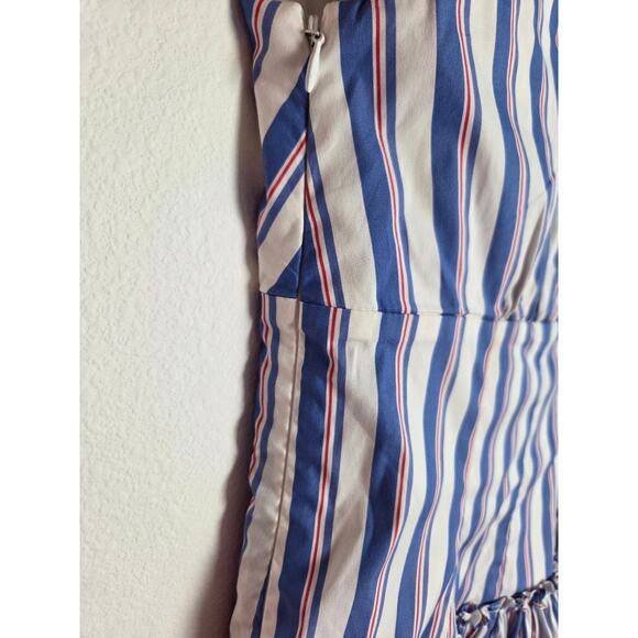 Caroline Constas Off Shoulder Dress Striped Medium M - Picture 8 of 15